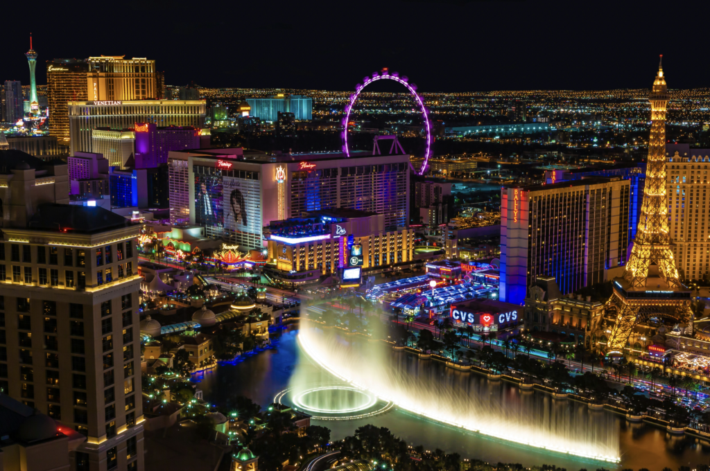 Las Vegas at night on the strip